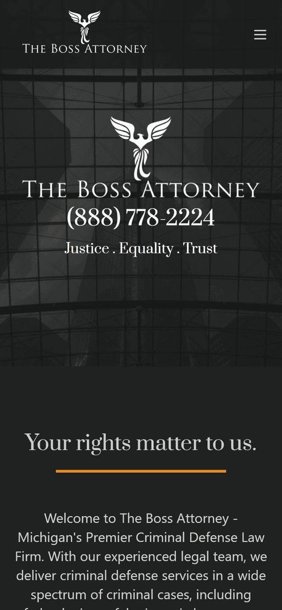 Image of a website inside a mobile phone mockup